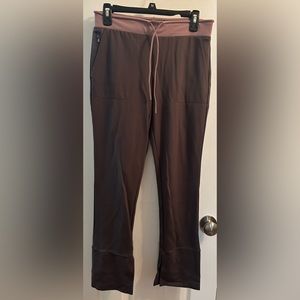 Athleta Hermosa pants size small gray and lilac flare split hem